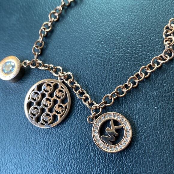 NWT Michael Kors- Rare Rose Gold Color Stainless Steel charm bracelet Re… - Picture 1 of 7